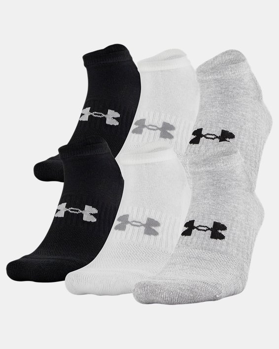 Unisex UA Training Cotton No Show 6-Pack Socks, Gray, pdpMainDesktop image number 0
